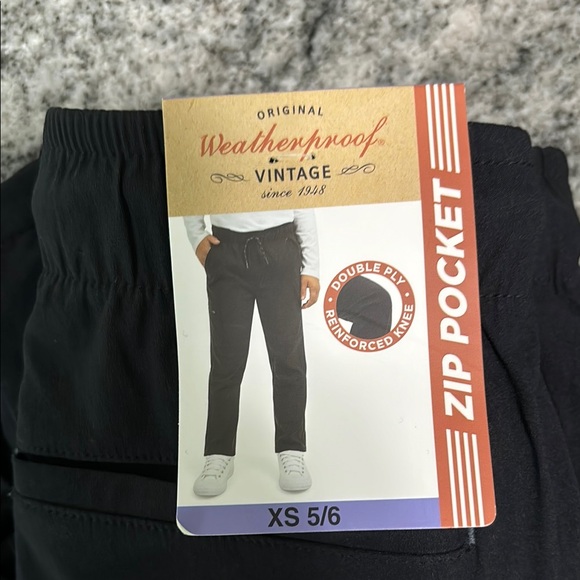 Weatherproof kids Black zip pocket Pants size XS 5/6 NWT - Picture 1 of 4